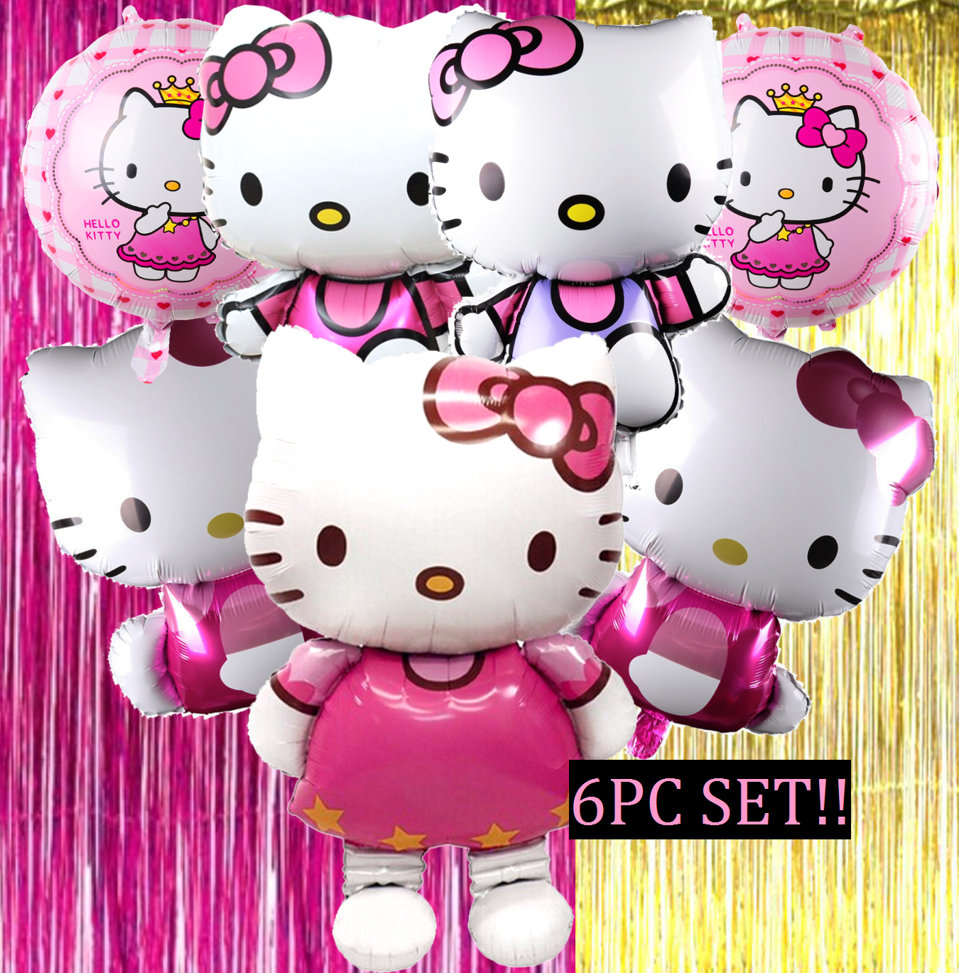 Hello Kitty Decoration Balloon party banner table cover plate cups